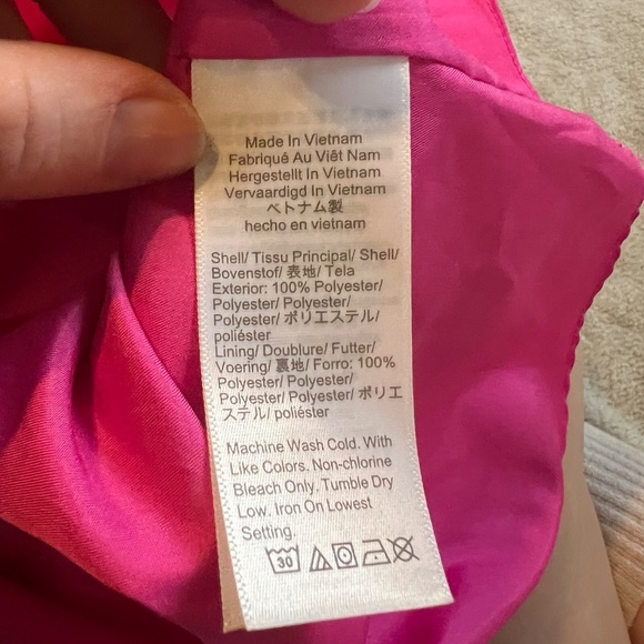 NWOT JCrew Hot pink scalloped cami spaghetti strap tanktop size 0 - Picture 4 of 4